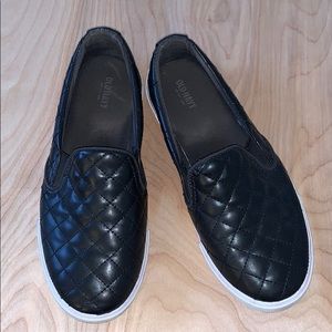 Quilted leather slip on slides